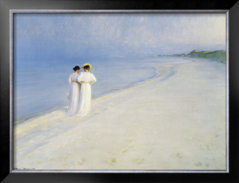 Summer Afternoon on Skagen Beach - Peder Severin Kroyer Painting On Canvas